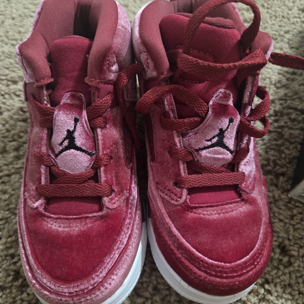 Jordan Kids Red and Pink Sneakers